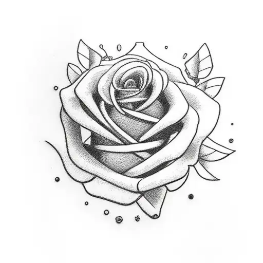 Bicycle that has a basket filled with red Roses and a blue iris tattoo design idea