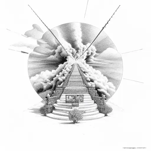 stairway to heaven and highway to hell tattoo design idea