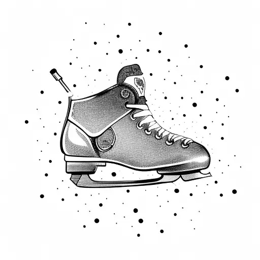ice skate tattoo design idea