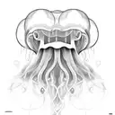 Jellyfish medusa black tattoo design idea