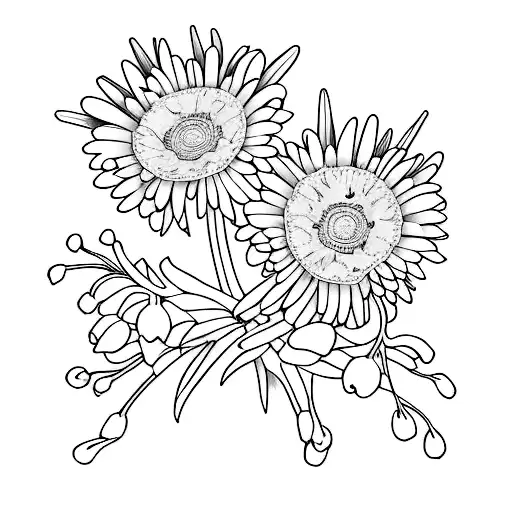 daisy and lily of the valley tattoo design idea