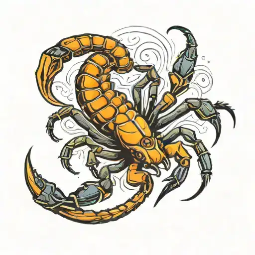 scorpion crawling tattoo design idea