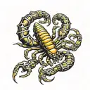 scorpion crawling tattoo design idea
