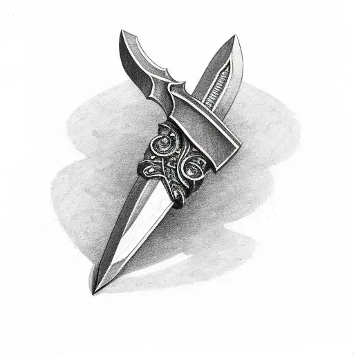 Thorfinn's dagger, broken and chipped tattoo design idea