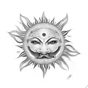 Aum with sun tattoo design idea