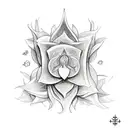 witchcraft tarot flower tattoo design idea