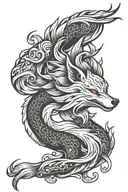 nine tailed fox tattoo design idea