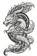nine tailed fox tattoo design idea