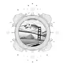 golden gate bridge tattoo design idea