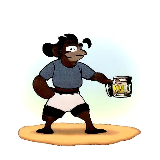 Baloo from the jungle book holding a jar of hiney tattoo design idea