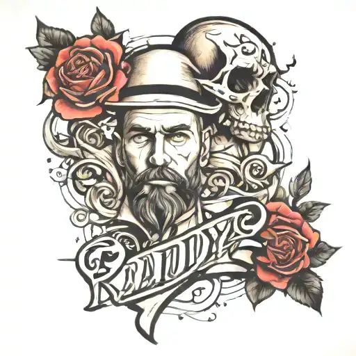 Ryan Morgan & Me Daddy" script tattoo design idea