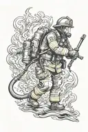 firefighting profession tattoo design idea
