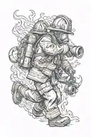 firefighting profession tattoo design idea