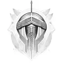 Templar knight helmet tattoo design idea