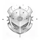 Templar knight helmet tattoo design idea
