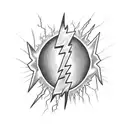 Lightning Bolt heart music  tattoo design idea