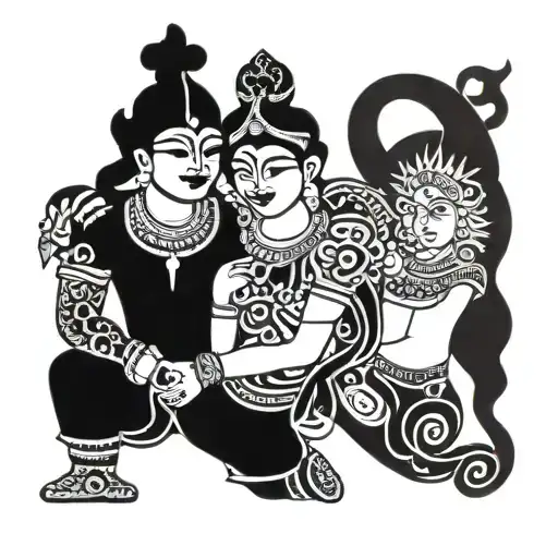 krishna and arjuna tattoo design idea