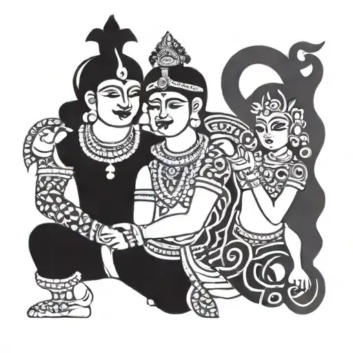 krishna and arjuna tattoo design idea