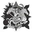 krishna and arjuna tattoo design idea