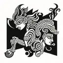 krishna and arjuna tattoo design idea