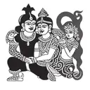 krishna and arjuna tattoo design idea