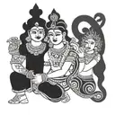 krishna and arjuna tattoo design idea