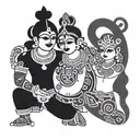 krishna and arjuna tattoo design idea