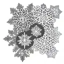 A snowflake design with four unique patterns, each representing a family member and their individuality tattoo design idea