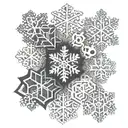 A snowflake design with four unique patterns, each representing a family member and their individuality tattoo design idea