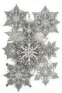 A snowflake design with four unique patterns, each representing a family member and their individuality tattoo design idea