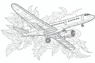 plane leaf flies around wind blowing tattoo design idea