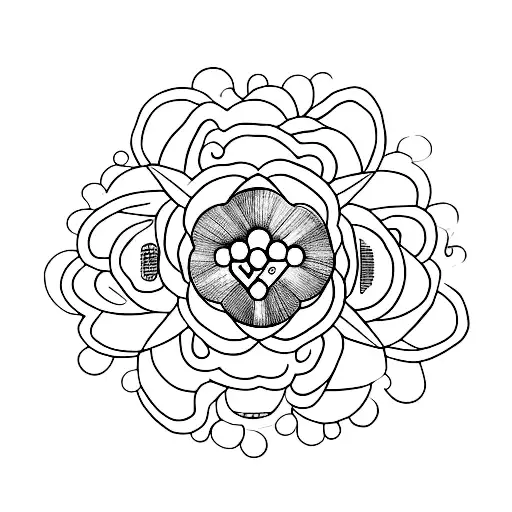 A minimalist tattoo of a flower surrounded by video game controllers tattoo design idea