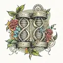 dna double helix tattoo design idea