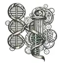 dna double helix tattoo design idea