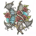 dna double helix tattoo design idea