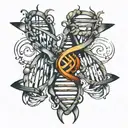 dna double helix tattoo design idea