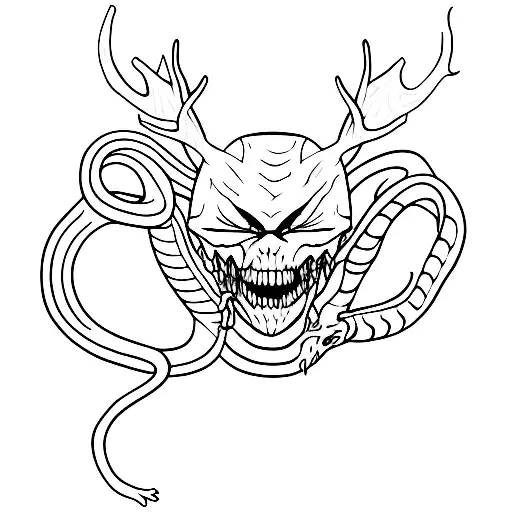 Wendigo with snake tattoo design idea