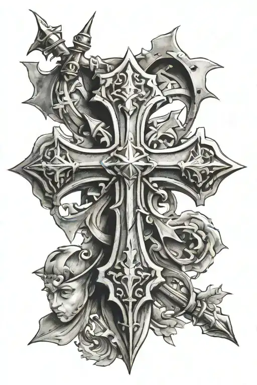 battlefield cross  tattoo design idea