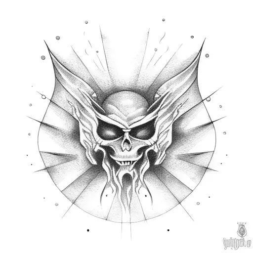 burning witch on a stake tattoo design idea