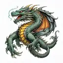 I want a tattoo on my entire arm. The main character should be a dragon. It is desirable that this dragon is associated  tattoo design idea