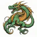 I want a tattoo on my entire arm. The main character should be a dragon. It is desirable that this dragon is associated  tattoo design idea