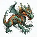 I want a tattoo on my entire arm. The main character should be a dragon. It is desirable that this dragon is associated  tattoo design idea