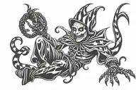 jester with spider legs tattoo design idea