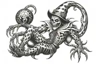 jester with spider legs tattoo design idea