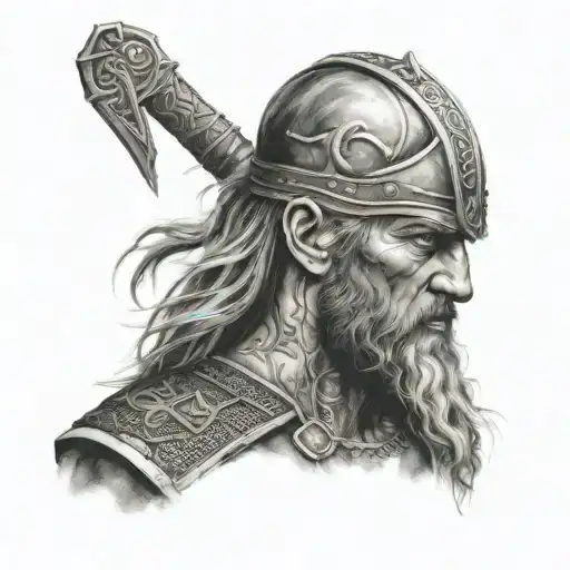 viking warrior tattoo design idea
