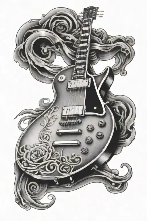 Les Paul guitar tattoo design idea