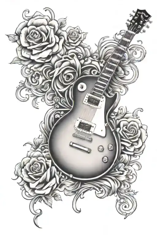 Les Paul guitar tattoo design idea