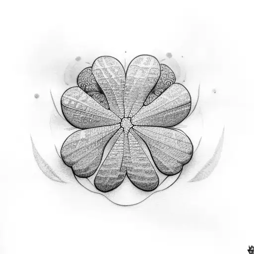 four leaf clover with a 13 in the middle tattoo design idea
