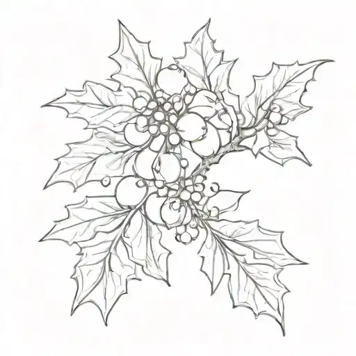 Holly branch  tattoo design idea