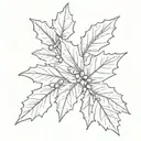 Holly branch tattoo design idea